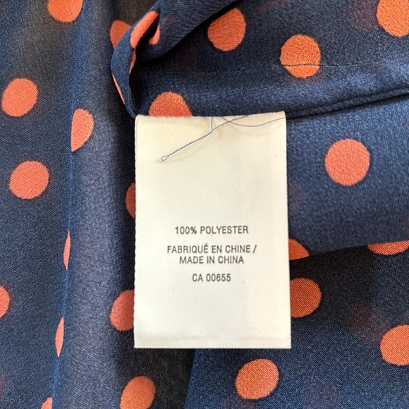Reitmans 3/4 sleeve navy polka dot blouse, size XL - Picture 3 of 5
